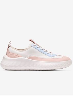 Cole Haan Cream, Light Blue & Blush Platform Lace-Up Sneakers